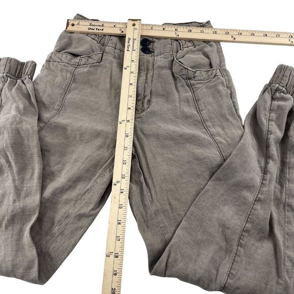 American Eagle Outfitters Regular Fit Tan Joggers Women's size 0 Linen Blend - Picture 2 of 6